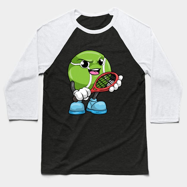 Tennis ball with Tennis racket at Tennis Baseball T-Shirt by Markus Schnabel